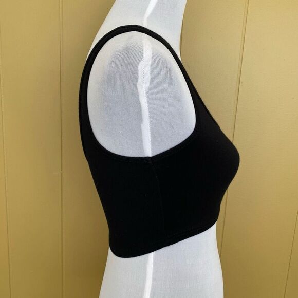 SHEIN women S soft feel scoopneck crop tank top black - Picture 3 of 7